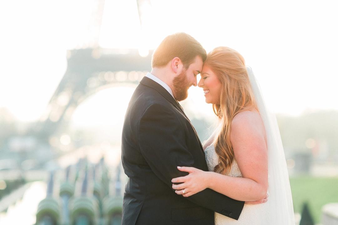 honeymoon Paris photographer wedding bride Eiffel Tower fine art film engagement session