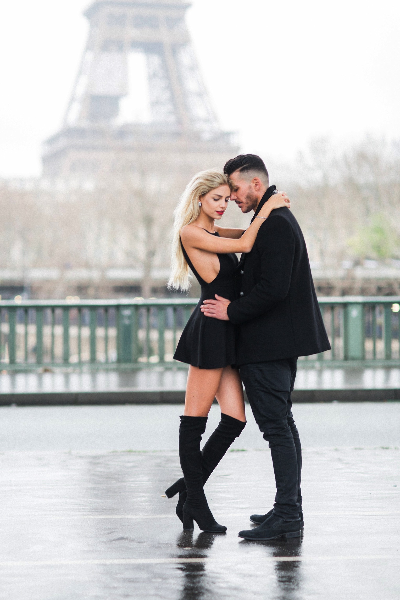Proposal Eiffel Tower French Grey Photography Paris4