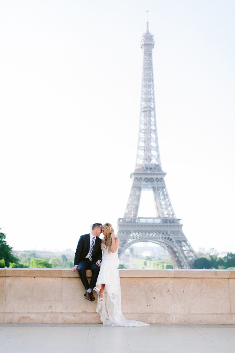 Paris elopement wedding photographer romantic Eiffel Tower France best professional intimate Eiffel Tower fine art film natural light film