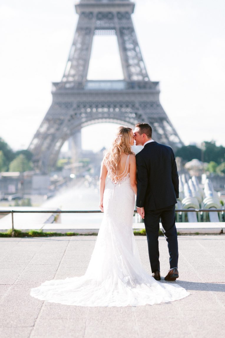 Paris elopement wedding photographer romantic Eiffel Tower France best professional intimate Eiffel Tower fine art film natural light film
