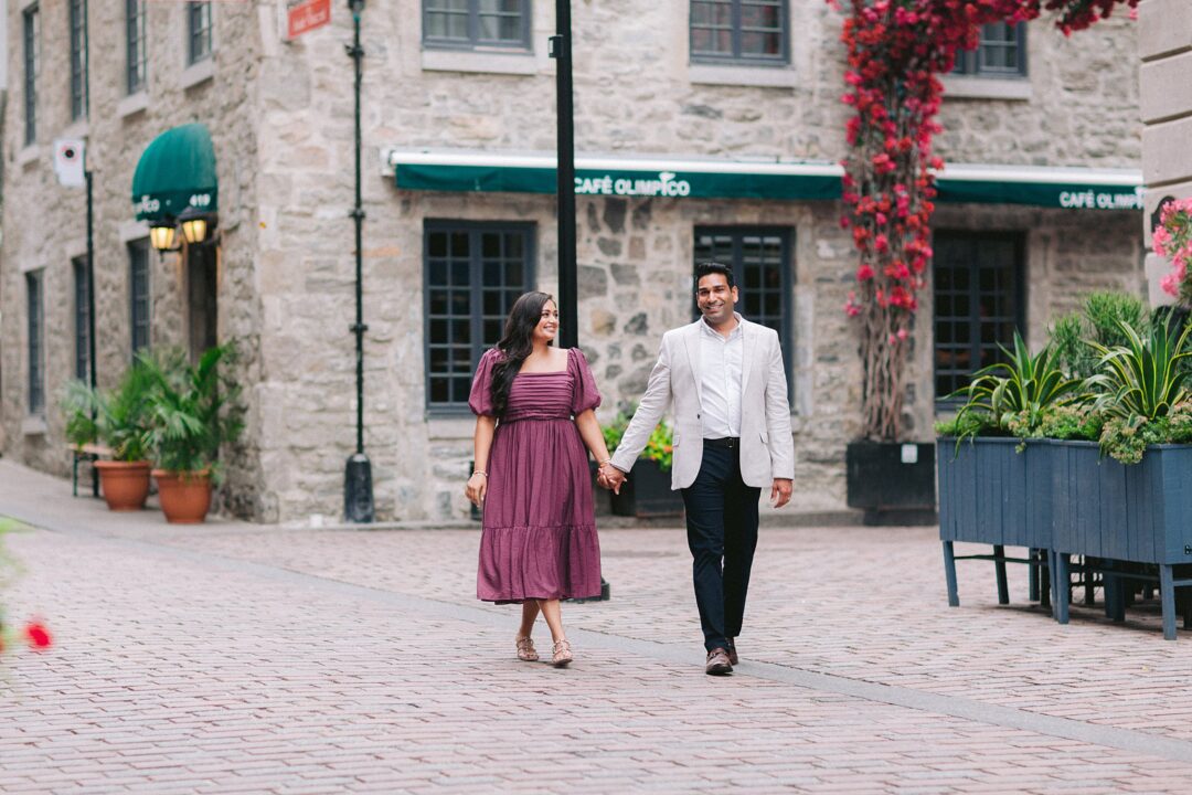 Celebrating their love during an enchanting engagement session in Montreal