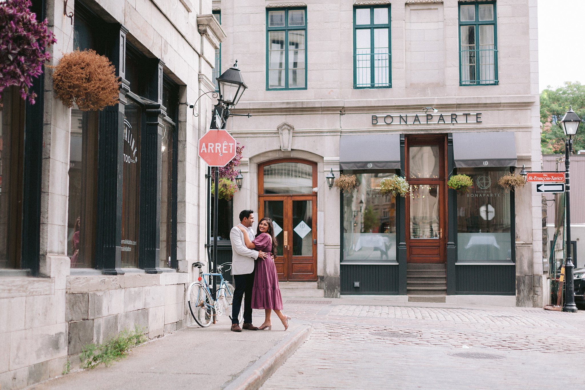 Urban romance at its finest: Their engagement in Montreal