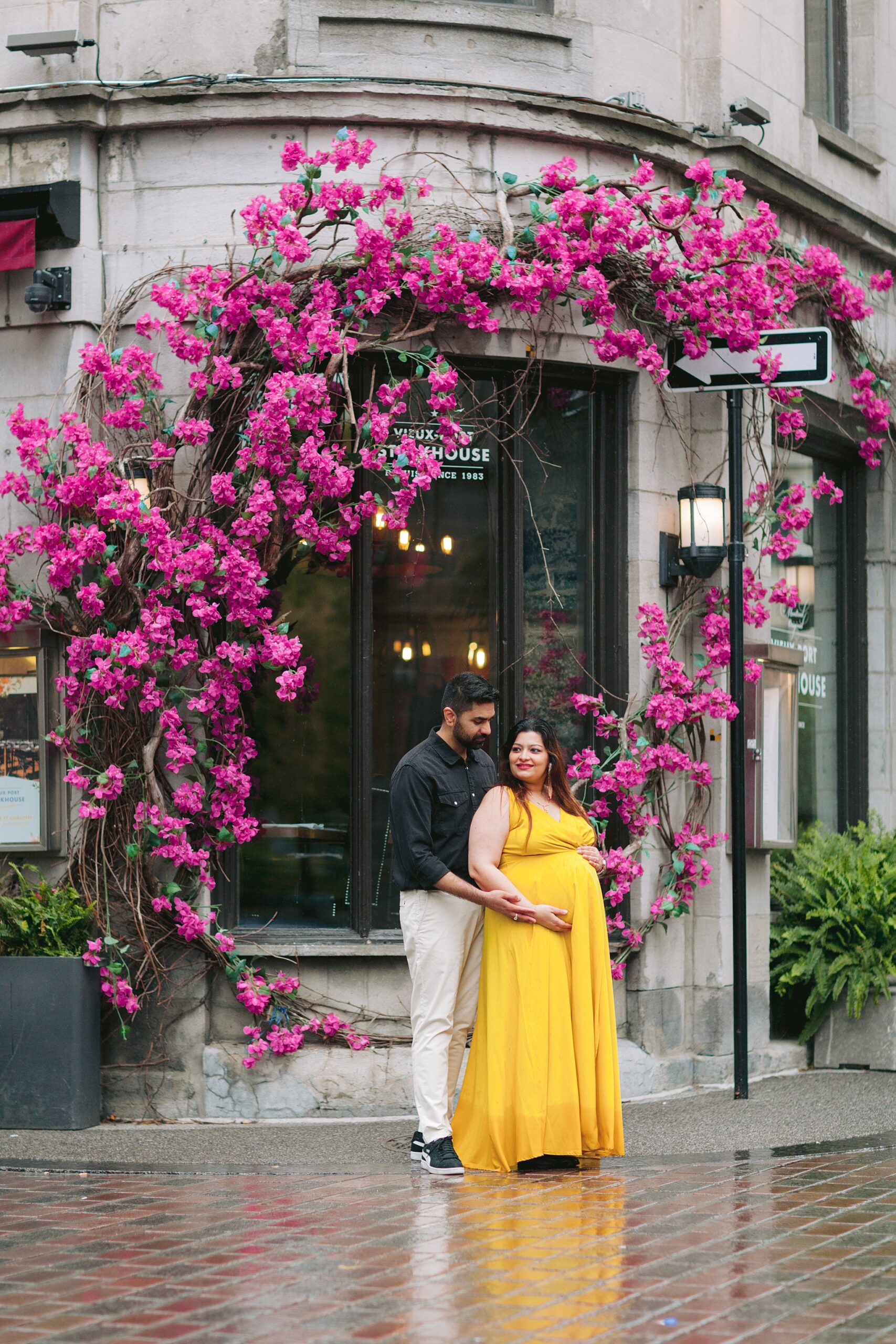Capturing the intimacy and excitement of a couple's maternity journey in the heart of Old Port.