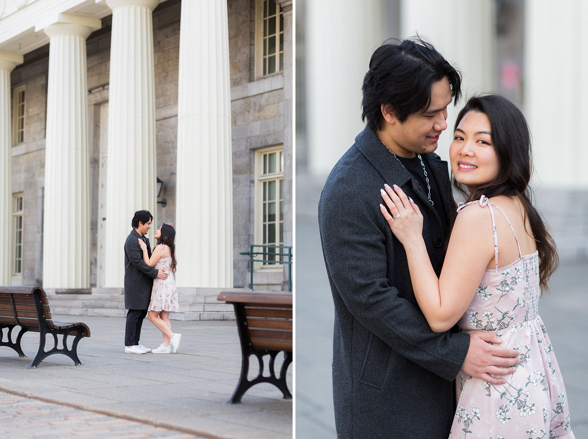 Engagement photography in the historic Old Port Montreal