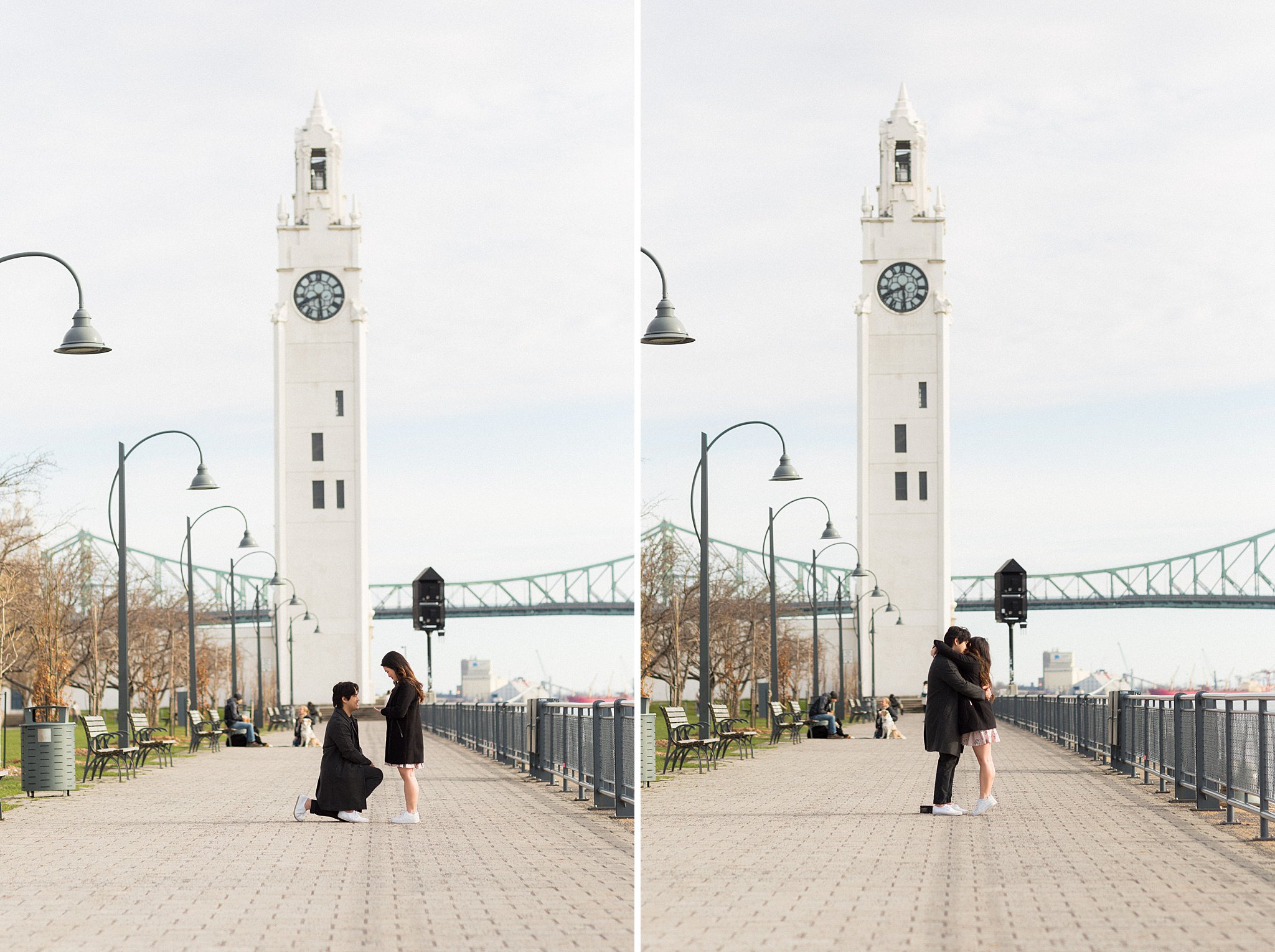 Engagement shoot in Old Port Montreal by a professional photographer