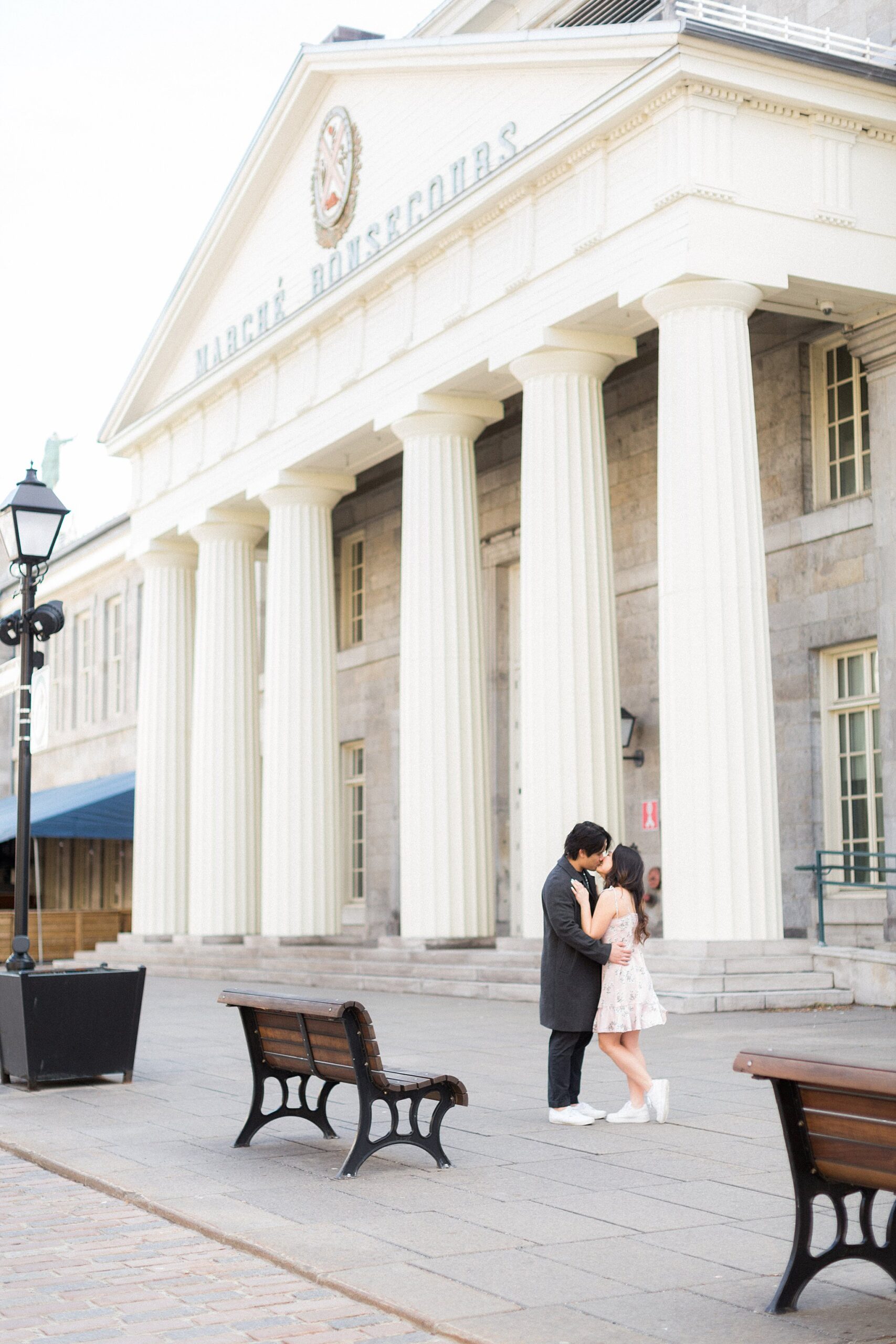 Photographer capturing joy during Montreal engagement session