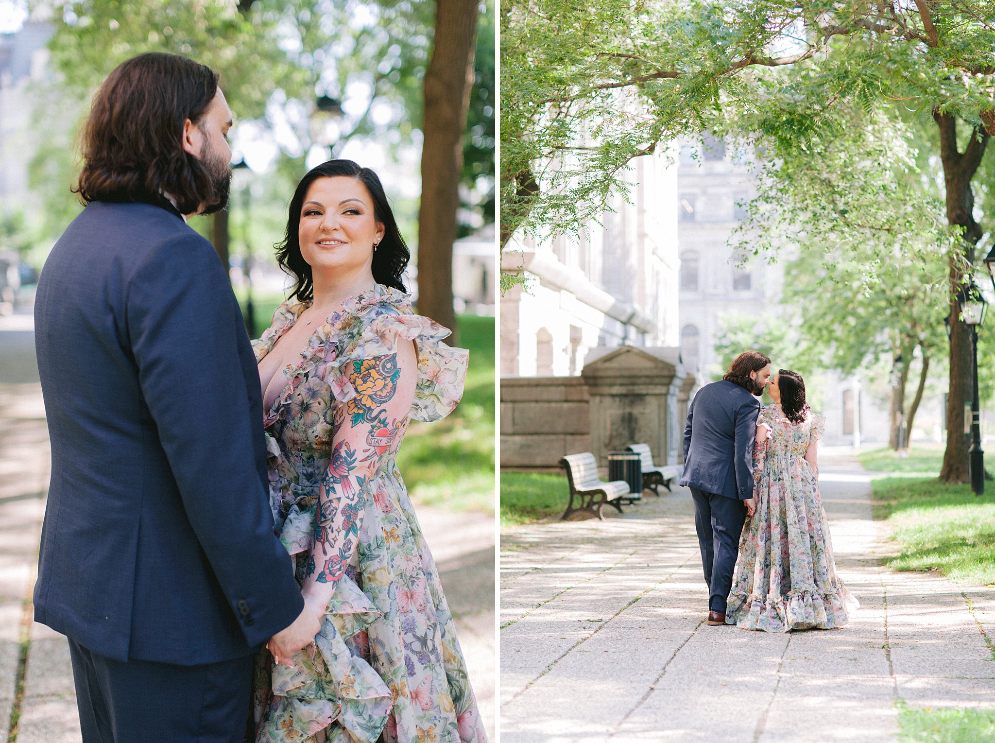 Intimate moment in a Montreal garden