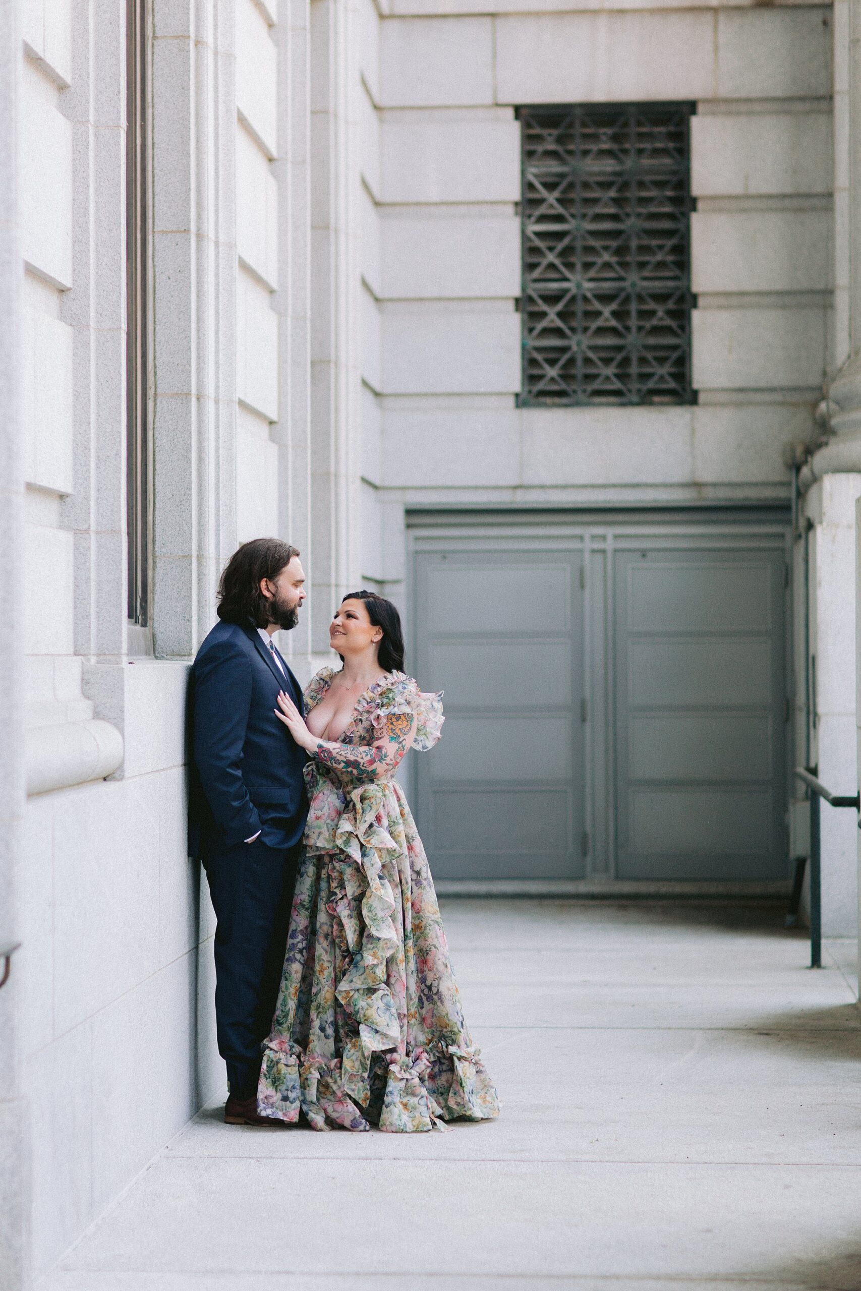 Bride and groom with Old Port scenery