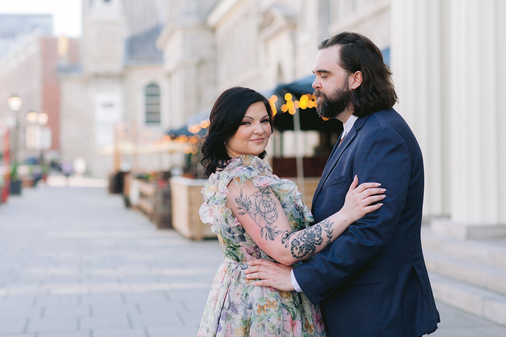 Romantic moment in the Old Port of Montreal