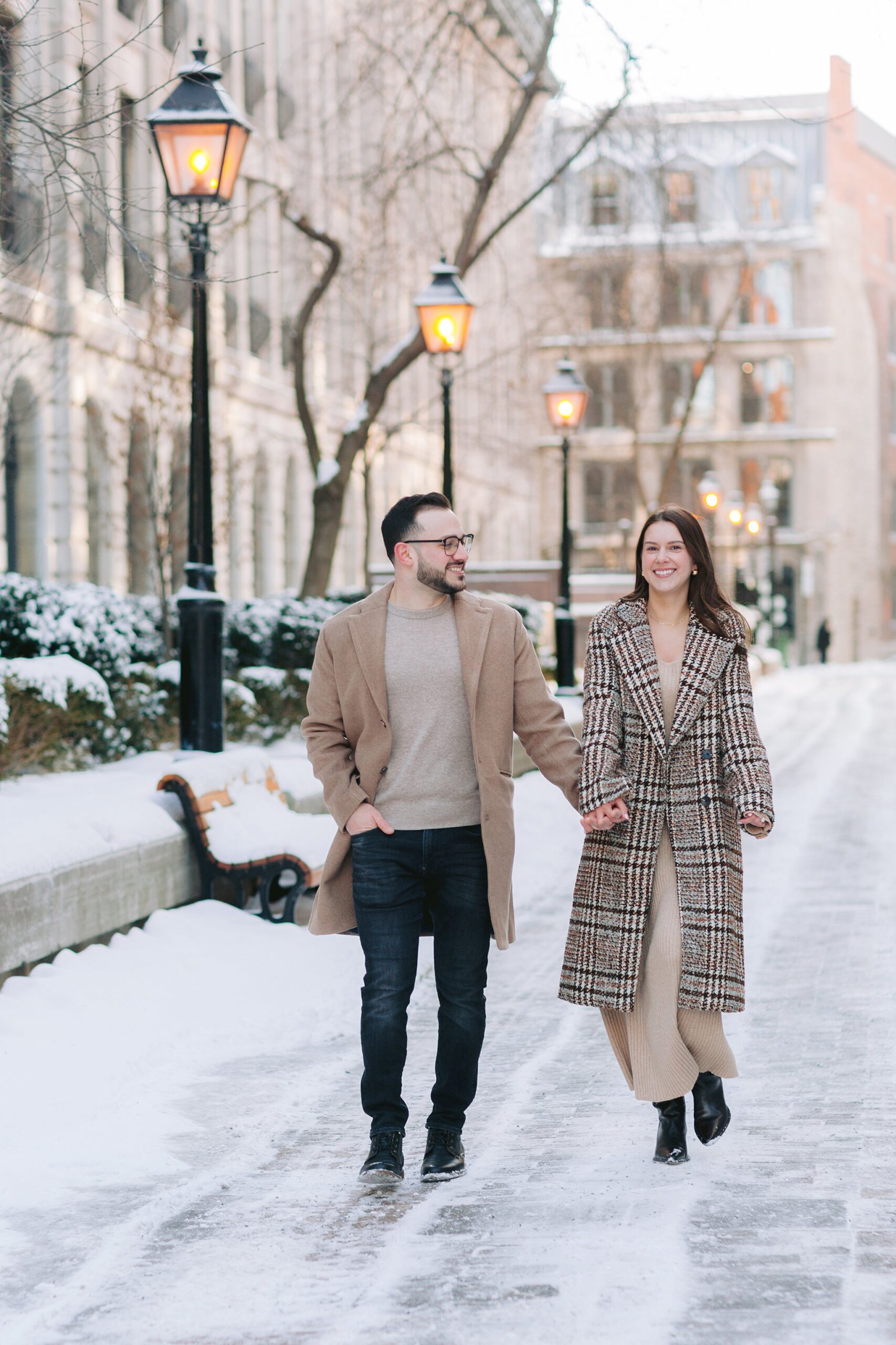 Winter love story told through elegant fine art photography in Montreal.